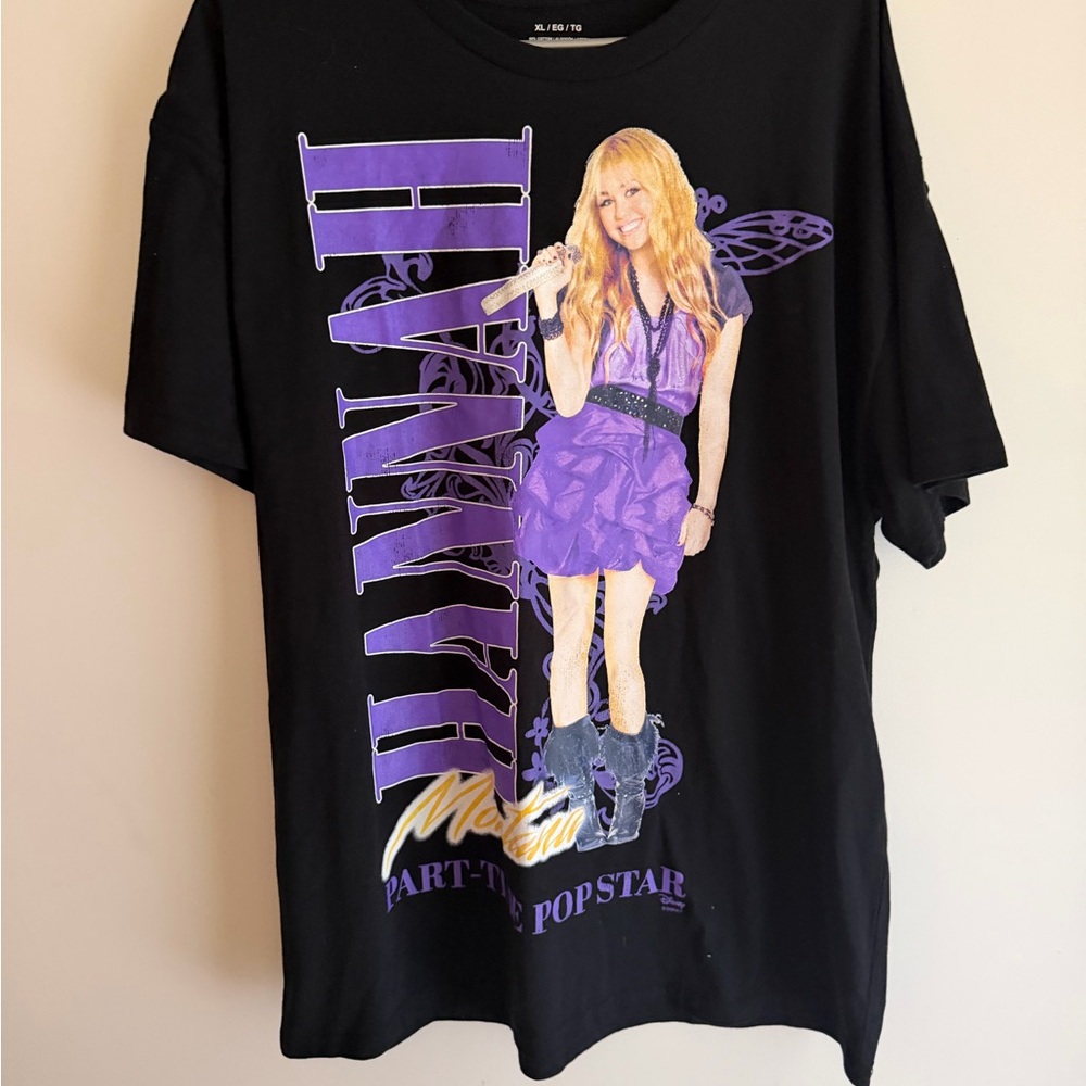 Hannah Montana Black Short Sleeve Graphic Tee